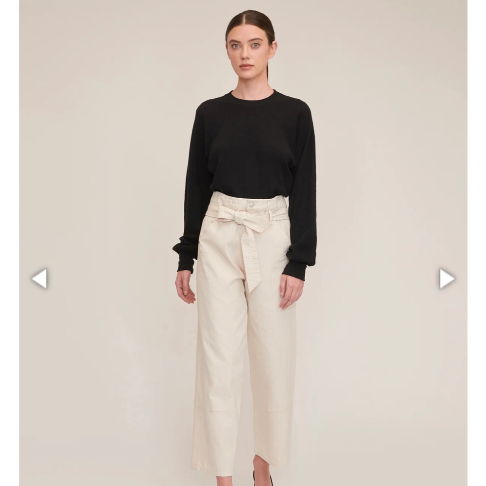 Marissa Webb Bo paper bag canvas patched boyfriend pant NWOT